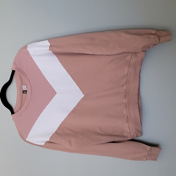 H&M Soft Girl Casual Divided Chevron Colorblock Sweater Large - Picture 1 of 6